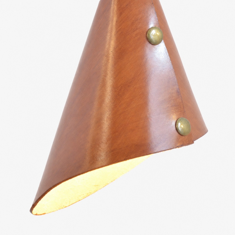 leather pendant lamp detail