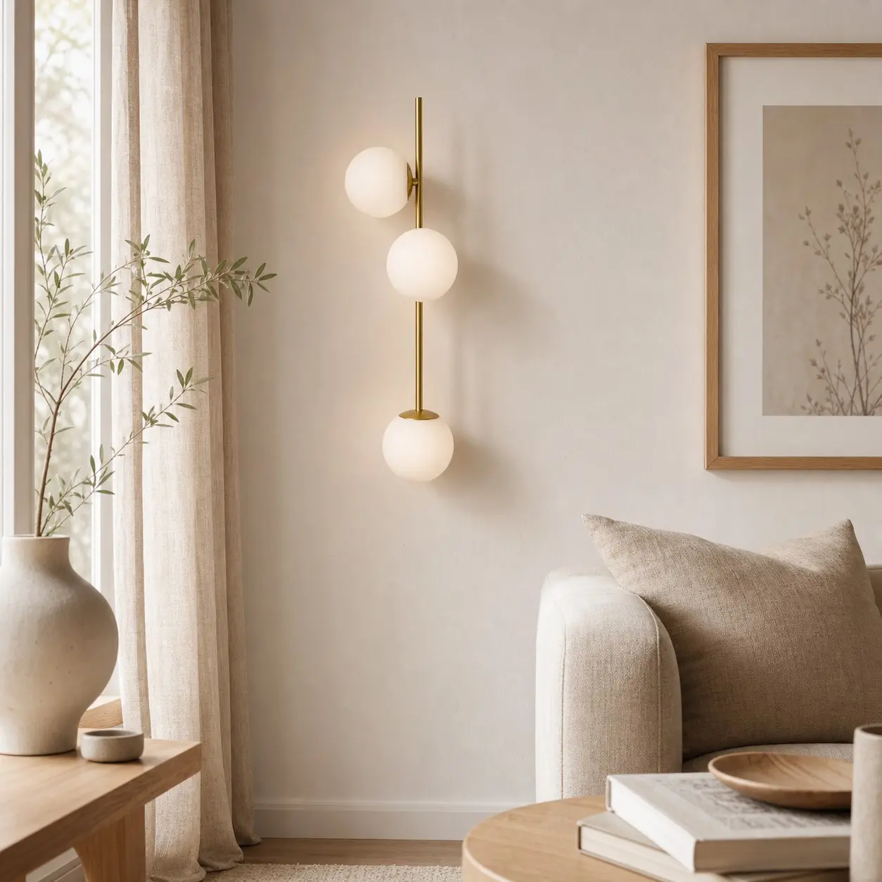 Decorative wall sconce in an elegant interior setting