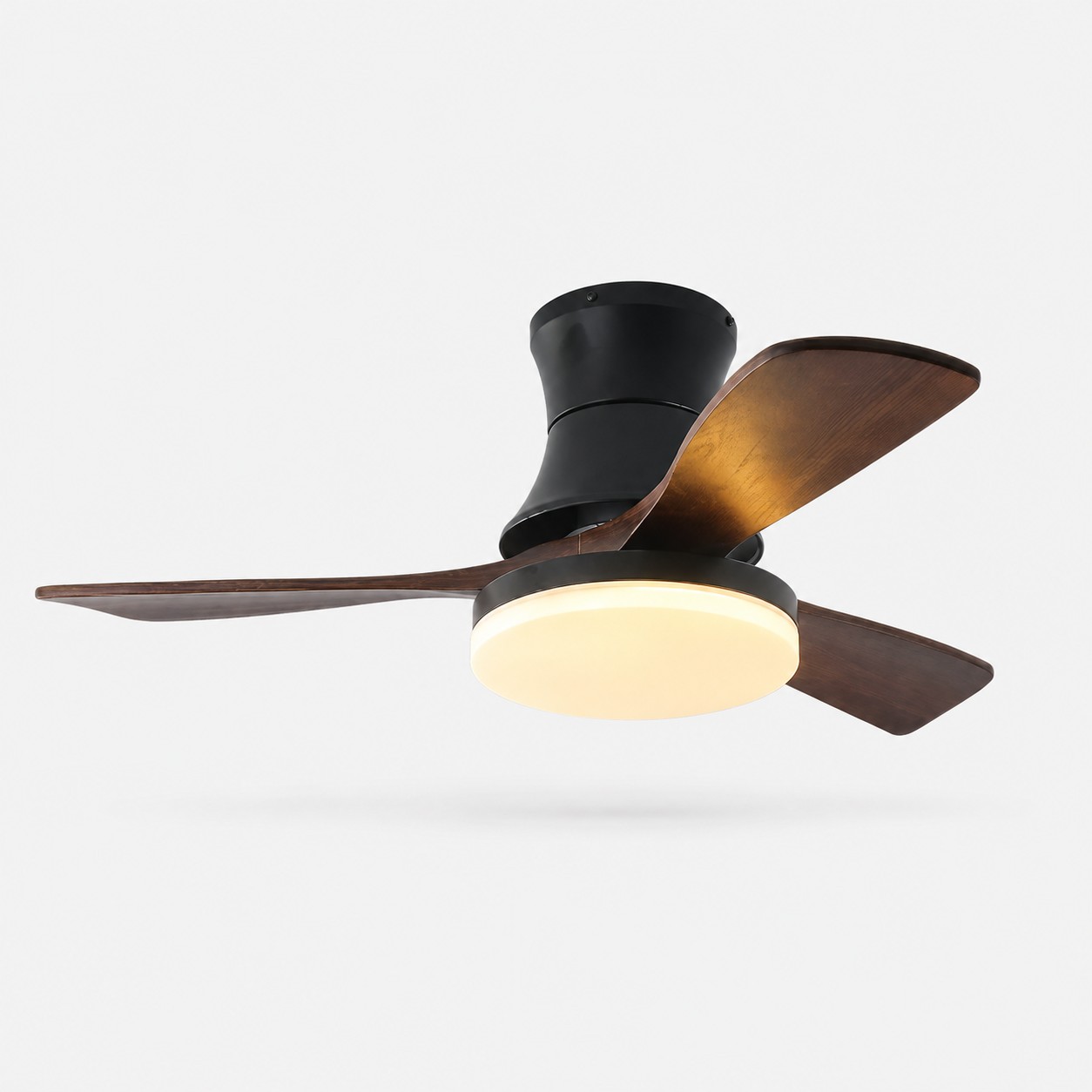 Black walnut ceiling fan light on a clean background